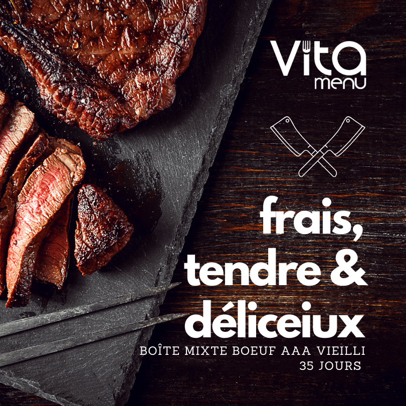 BOÎTE MIXTE BOEUF AAA VIEILLI 35 JOURS ( 1/2 BOEUF ) RÉSERVEZ DÈS MAINTENANT - VitaMenu