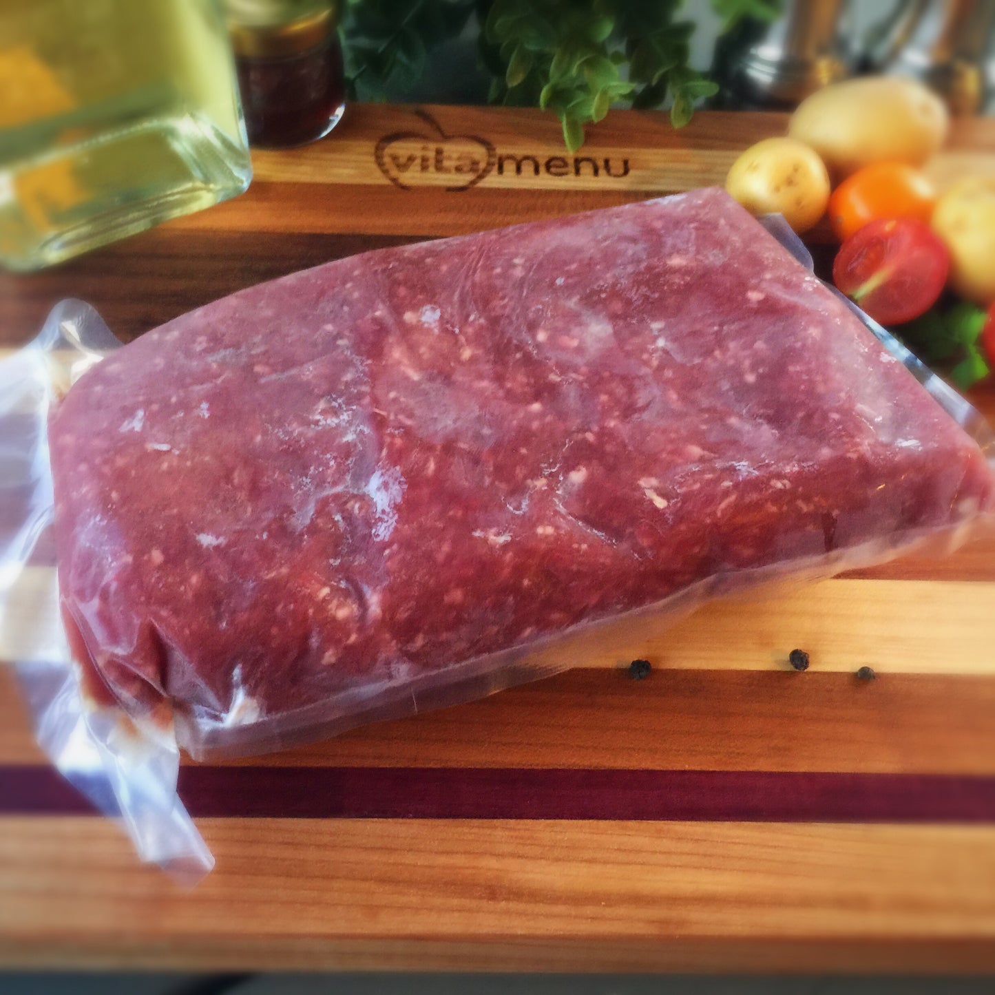 Bœuf Haché naturel extra maigre / 8 paquets 500g , viande du Québec - VitaMenu.ca produits naturels sans hormones .