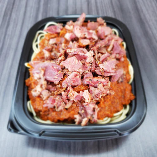 Spaghetti au smoked meat et fromage en grain 8x500gr - VitaMenu, alimentation fremya, les aliments monsieur qualité, grandchef.ca