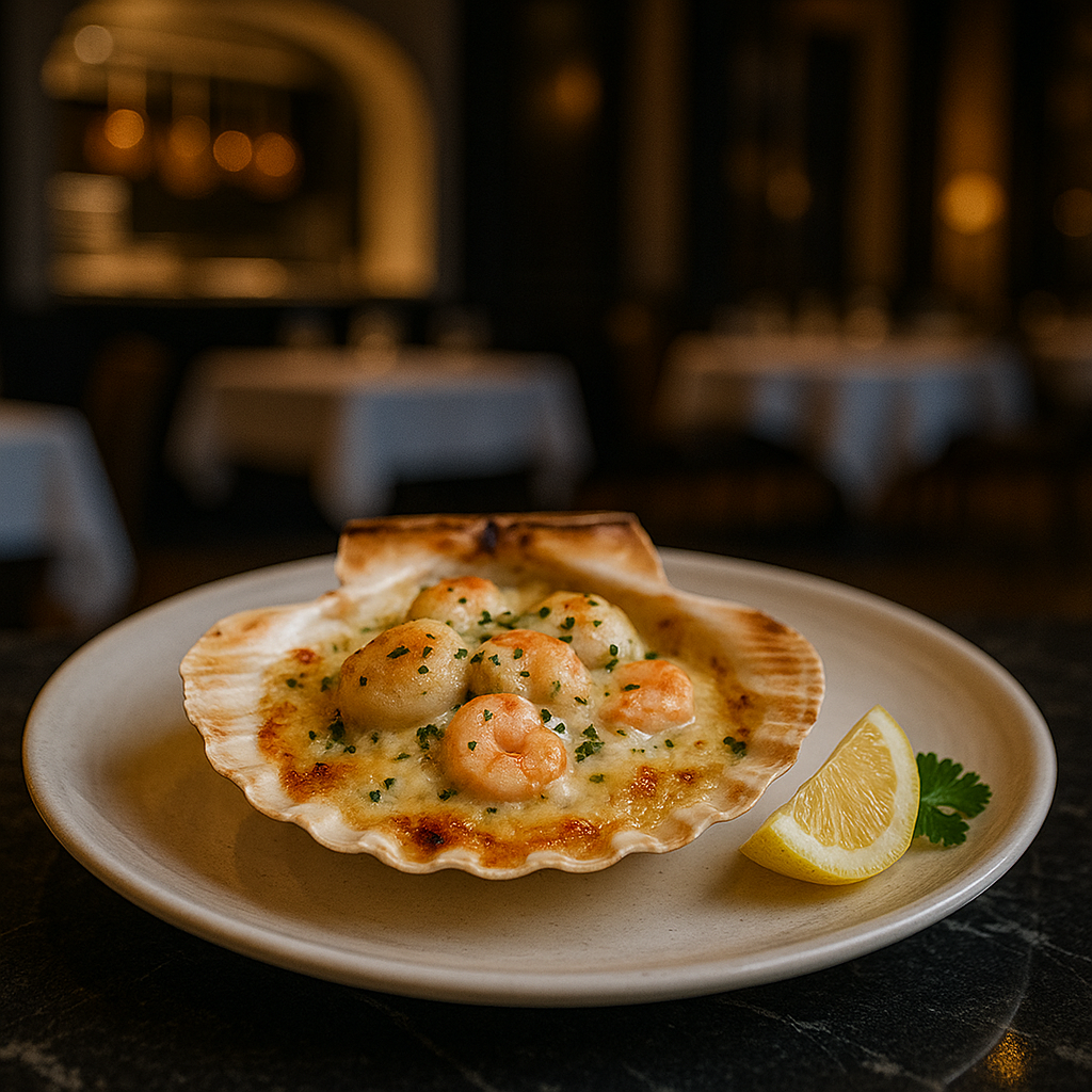 Coquille aux fruits de mer VitaMenu — plat gourmand de poissonnerie maison, offert avec livraison dans les Laurentides et le Grand Montréal.