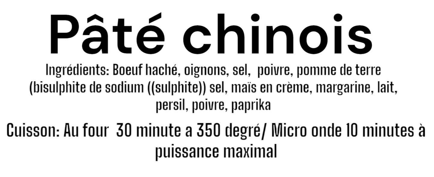 Prêts-à-manger / Pâté chinois  8x400g