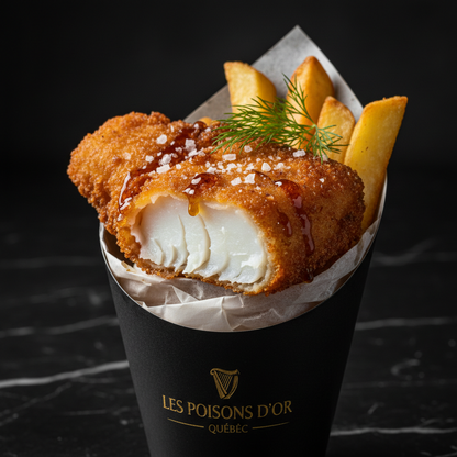 Fish'n chips de morue à la bière Guinness (2lbs) – Demi-boîte