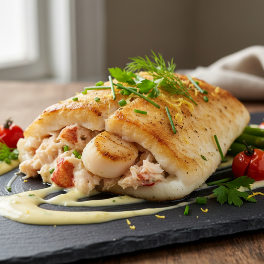 fILET DE sole farcie homard et pétoncle 
